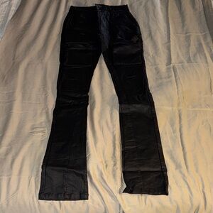 MAN Coated Black Cargo Pants